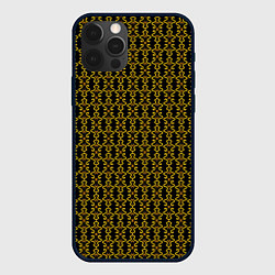 Чехол для iPhone 12 Pro Узоры чёрно-золотой паттерн, цвет: 3D-черный