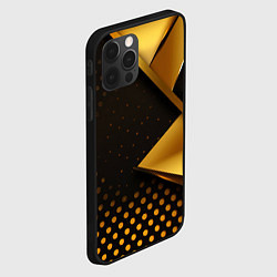 Чехол для iPhone 12 Pro Золотистая текстура абстракт, цвет: 3D-черный — фото 2