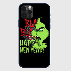 Чехол для iPhone 12 Pro Grinch - happy New Year, цвет: 3D-черный