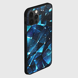 Чехол для iPhone 12 Pro Синее разбитое стекло, цвет: 3D-черный — фото 2