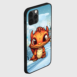 Чехол для iPhone 12 Pro Милый рыжий дракоша, цвет: 3D-черный — фото 2