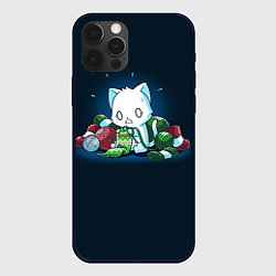 Чехол для iPhone 12 Pro Кот с пряжей, цвет: 3D-черный