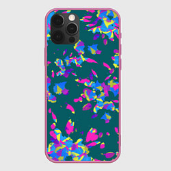 Чехол для iPhone 12 Pro Абстрактные лепестки, цвет: 3D-малиновый