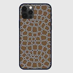 Чехол для iPhone 12 Pro Витражный паттерн с текстурой, цвет: 3D-черный