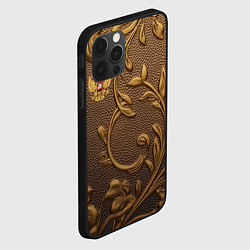 Чехол для iPhone 12 Pro Золотой герб России, цвет: 3D-черный — фото 2
