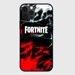 Чехол для iPhone 12 Pro Fortnite flame abstract, цвет: 3D-черный