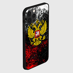Чехол для iPhone 12 Pro Герб РФ брызги красок, цвет: 3D-черный — фото 2