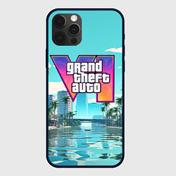 Чехол для iPhone 12 Pro GTA6 солечный город, цвет: 3D-черный