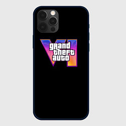 Чехол для iPhone 12 Pro Gta 6 logo, цвет: 3D-черный