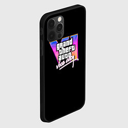 Чехол для iPhone 12 Pro Gta 6 vice city logo, цвет: 3D-черный — фото 2