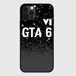 Чехол iPhone 12 Pro GTA 6 glitch на темном фоне посередине