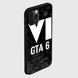 Чехол для iPhone 12 Pro GTA 6 glitch на темном фоне, цвет: 3D-черный — фото 2