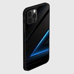 Чехол для iPhone 12 Pro Blue black neon, цвет: 3D-черный — фото 2