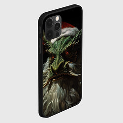 Чехол для iPhone 12 Pro Дракон в костюме Санты, цвет: 3D-черный — фото 2