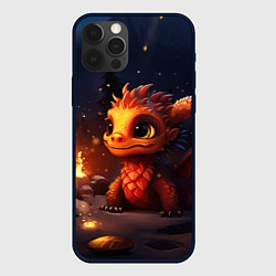 Чехол для iPhone 12 Pro Сияющий ледяной дракон, цвет: 3D-черный
