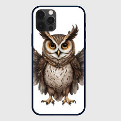 Чехол для iPhone 12 Pro Совушка с крыльями, цвет: 3D-черный