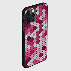 Чехол для iPhone 12 Pro Камуфляж гексагон розовый, цвет: 3D-черный — фото 2