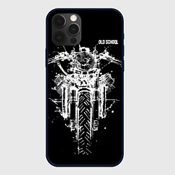 Чехол для iPhone 12 Pro Old school motorcycle, цвет: 3D-черный