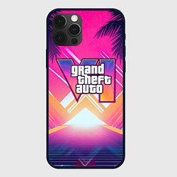 Чехол для iPhone 12 Pro GTA6 hot summer Vaporwave, цвет: 3D-черный