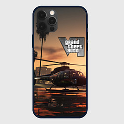 Чехол для iPhone 12 Pro GTA 6 вертолет, цвет: 3D-черный