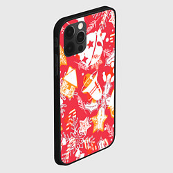 Чехол для iPhone 12 Pro Рождественские узоры колокольчики, цвет: 3D-черный — фото 2