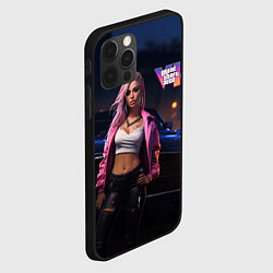 Чехол для iPhone 12 Pro GTA 6 девушка у машины, цвет: 3D-черный — фото 2