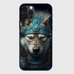 Чехол для iPhone 12 Pro Волк индеец, цвет: 3D-черный