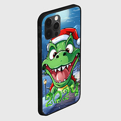 Чехол для iPhone 12 Pro Зеленый новогодний счастливый дракон новогодний 20, цвет: 3D-черный — фото 2