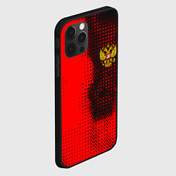 Чехол для iPhone 12 Pro Россия герб спорт краски, цвет: 3D-черный — фото 2