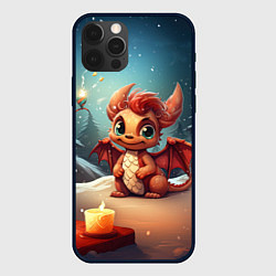 Чехол для iPhone 12 Pro Новый год дракон 2024, цвет: 3D-черный