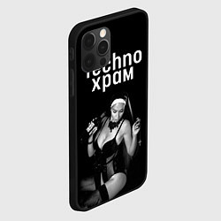 Чехол для iPhone 12 Pro Techno храм монашка с бутылкой, цвет: 3D-черный — фото 2