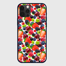 Чехол для iPhone 12 Pro Разные ягоды, цвет: 3D-черный