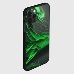 Чехол для iPhone 12 Pro Зелёная сеть на чёрном фоне, цвет: 3D-черный — фото 2