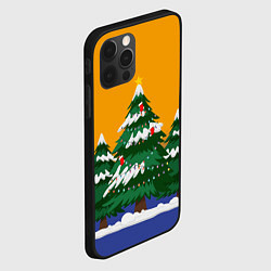 Чехол для iPhone 12 Pro Нарядные лесные ёлки, цвет: 3D-черный — фото 2