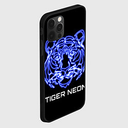 Чехол для iPhone 12 Pro Tiger neon art, цвет: 3D-черный — фото 2