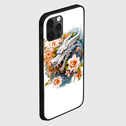 Чехол для iPhone 12 Pro Китайский дракон в цветах сакуры, цвет: 3D-черный — фото 2