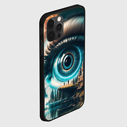 Чехол для iPhone 12 Pro Сюрреалистический глаз и пейзаж, цвет: 3D-черный — фото 2