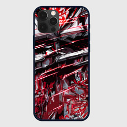 Чехол для iPhone 12 Pro Кровавый красный металл, цвет: 3D-черный