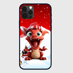 Чехол для iPhone 12 Pro Дракон милый новогодний 2024 символ года, цвет: 3D-черный