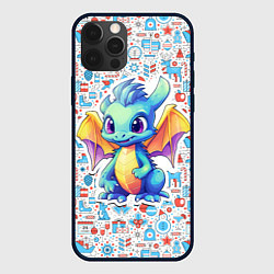 Чехол для iPhone 12 Pro Дракон милый новогодний 2024 символ года, цвет: 3D-черный
