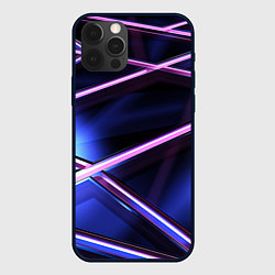 Чехол для iPhone 12 Pro Фиолетовая геометрическая абстракция, цвет: 3D-черный