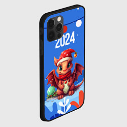 Чехол для iPhone 12 Pro Милый маленький дракон новогодний 2024 года синий, цвет: 3D-черный — фото 2