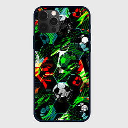 Чехол для iPhone 12 Pro Футбол паттерны, цвет: 3D-черный