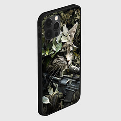 Чехол для iPhone 12 Pro Кот снайпер в камуфляже, цвет: 3D-черный — фото 2
