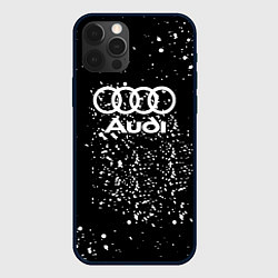 Чехол для iPhone 12 Pro Audi белая краска авто спорт, цвет: 3D-черный