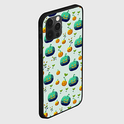Чехол для iPhone 12 Pro Тыква веточки и листья, цвет: 3D-черный — фото 2