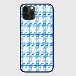 Чехол для iPhone 12 Pro Схема квадрат, цвет: 3D-черный