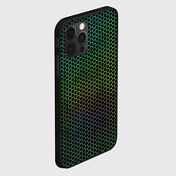 Чехол для iPhone 12 Pro Неоновые соты чёрный, цвет: 3D-черный — фото 2