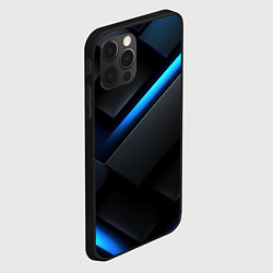 Чехол для iPhone 12 Pro Синее неоновое свечение, цвет: 3D-черный — фото 2