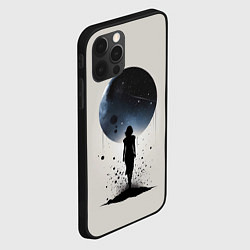 Чехол для iPhone 12 Pro Силуэт девушки на фоне космоса, цвет: 3D-черный — фото 2